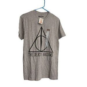 Harry Potter Deathly Hallows Unisex Gray T-Shirt Medium - Warner Bros.​